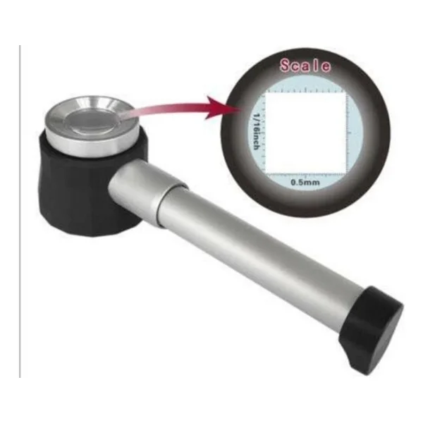 Bosile 10x Optik Ölçekli Metal El Büyüteç Cam Lens 3 LED Işıklı Fermuarlı Eva Çantalı - Görsel 4