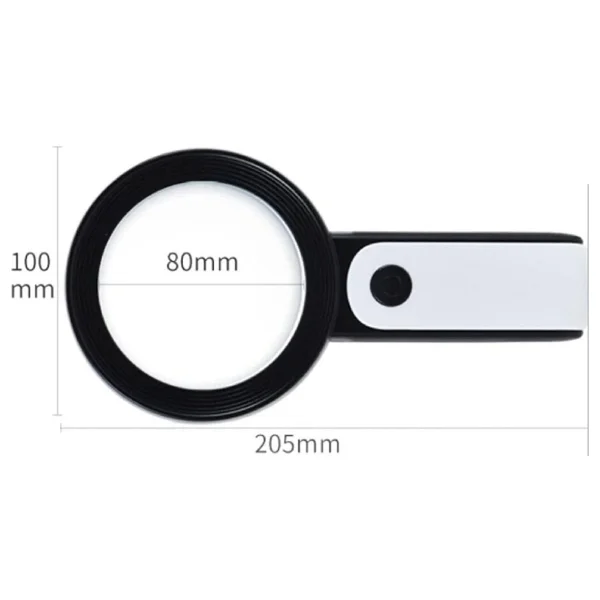 Bosile 30x -12ışıklı Büyüteç Taşınabilir Çıft Katmanlı Optik Cam Okuma Büyüteç - Görsel 3
