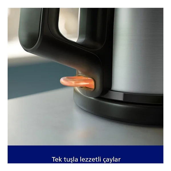 Philips 5000 Serisi Çay Makinesi, 1.8 L Paslanmaz Çelik Su Isıtıcı, 0.9 L Cam Demlik, 1900w Hızlı Isıtma, Otomatik Sıcak Tutma Özellikli Elektrikli Çayc - İnox - Siyah - Görsel 6