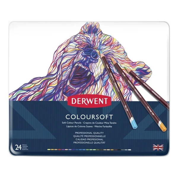 Derwent Coloursoft Metal Kutu 24'lü Kuru Boya Seti - Görsel 7