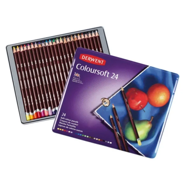 Derwent Coloursoft Metal Kutu 24'lü Kuru Boya Seti - Görsel 8