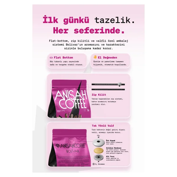 Anisah Coffee Bolivar Espresso Çekirdek Kahve 1000gr - 1 Kg - Görsel 8