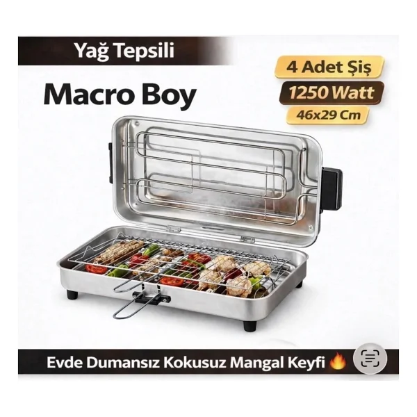 Taner Tnrız-1704 Mangalcı Büyük Boy 1100 W Izgara - Görsel 4