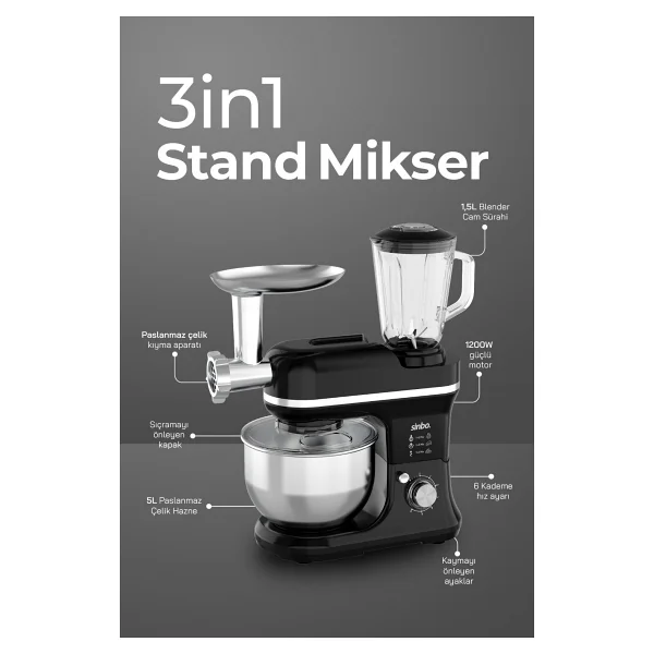 Sinbo Smx-2772 3ın1 1200 W 5 Lt Mutfak Şefi - Görsel 3