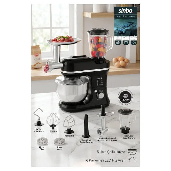 Sinbo Smx-2772 3ın1 1200 W 5 Lt Mutfak Şefi - Görsel 8