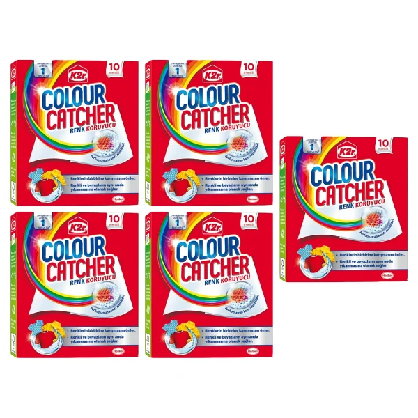K2r Colour Catcher Renk Koruyucu Mendil 10'lu 5 Adet - Görsel 3