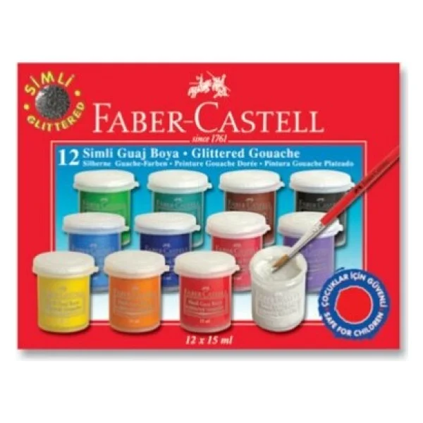 Faber-Castell 15 Ml 12 Renk Guaj Boya - Görsel 3