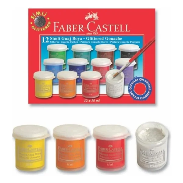 Faber-Castell 15 Ml 12 Renk Guaj Boya - Görsel 2