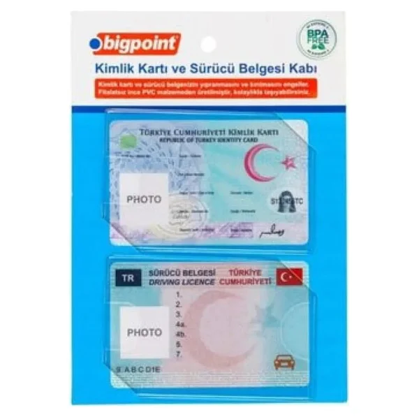 Bigpoint Kimlik Ve Ehliyet Kabı Şeffaf 86 X 54 Mm 2'li Set - Görsel 2