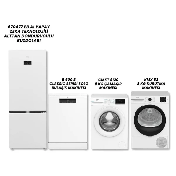Beko 670477 Eb Buzdolabı B 600 B Bulaşık Cmxt 9120 Çamaşır Kmx 82 Kurutma - Görsel 2