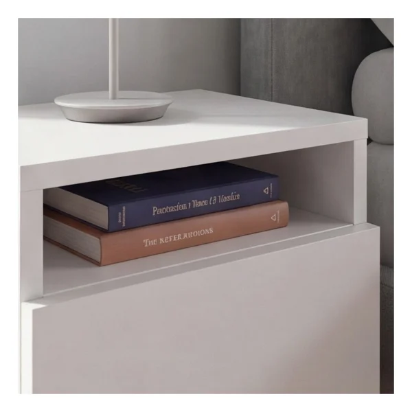 Robeve Modern Beyaz Komodin Ahşap Ayaklı Yatak Odası Komodin Bebek Odası Genç Odası Komodin Raflı Komodin Başucu Dolabı Iskandinav Modern Komodin - Görsel 6