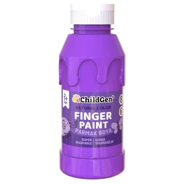 Childgen Süper Yıkanabilir 350 Ml Mor Parmak Boya - Görsel 4