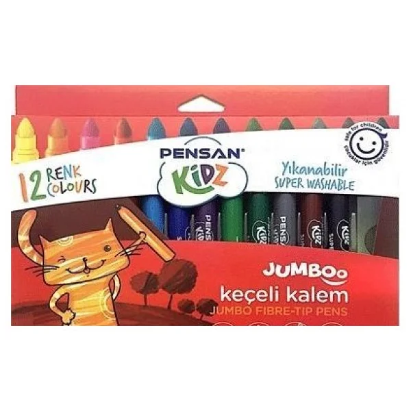 Pensan Kidz 12'li Jumbo Keçeli Kalem Seti - Görsel 3