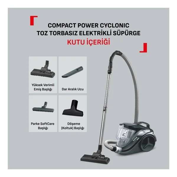 Tefal Tw37b1tr Compact Power Cyclonic 850 W Toz Torbasız Elektrikli Süpürge - Görsel 7