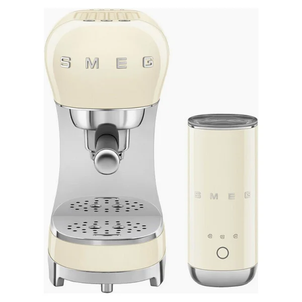 Smeg 50's Style Krem Yeni Kompakt Süt Köpürtücülü Espresso Kahve Makinesi Seti - Görsel 4