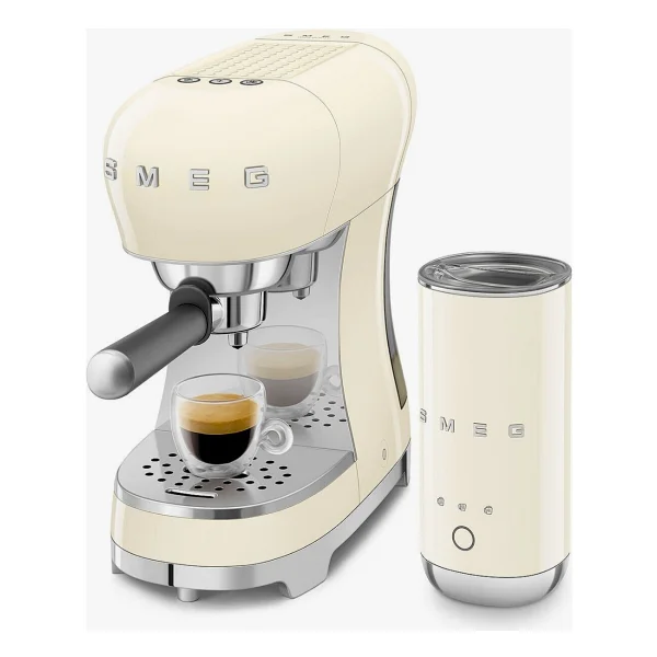 Smeg 50's Style Krem Yeni Kompakt Süt Köpürtücülü Espresso Kahve Makinesi Seti - Görsel 6