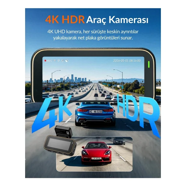 70mai A810 Lite + Rc21 Ön Ve Arka Araç Kamerası Seti - Görsel 3