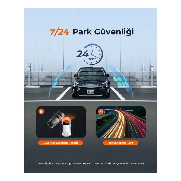 70mai A810 Lite + Rc21 Ön Ve Arka Araç Kamerası Seti - Görsel 5