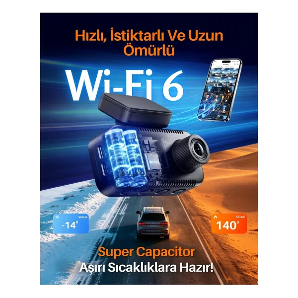 70mai A810 Lite + Rc21 Ön Ve Arka Araç Kamerası Seti - Görsel 9