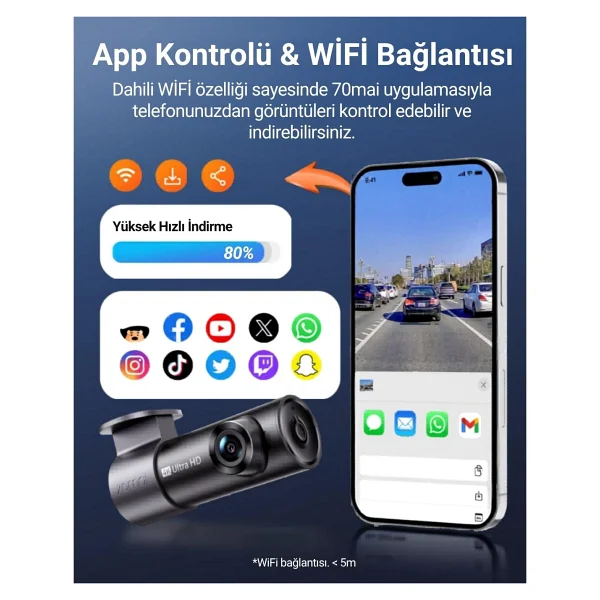 70mai M310 Plus 4K Ön Araç Kamerası - Görsel 8