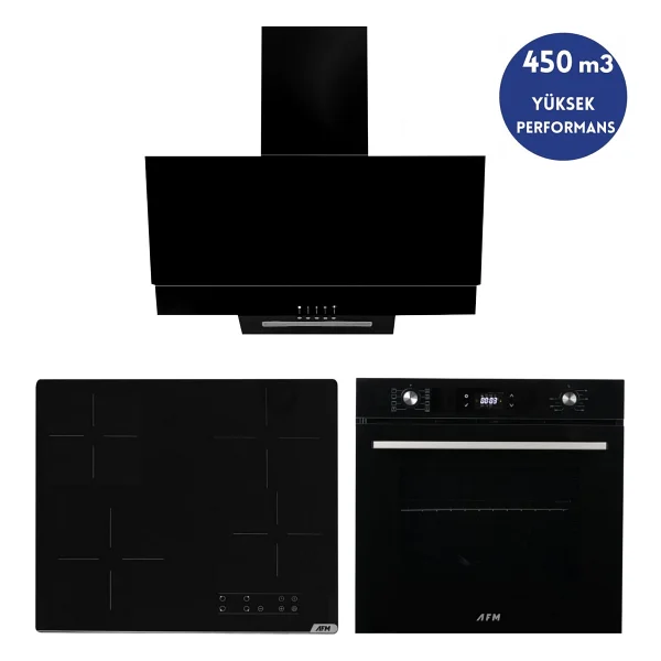 Alveus Afm Serisi Ageo Vitro. Elektrikli Cam Dijital Siyah Ankastre Set ( V6-04 + Fm7700 + Fm3300) - Görsel 7