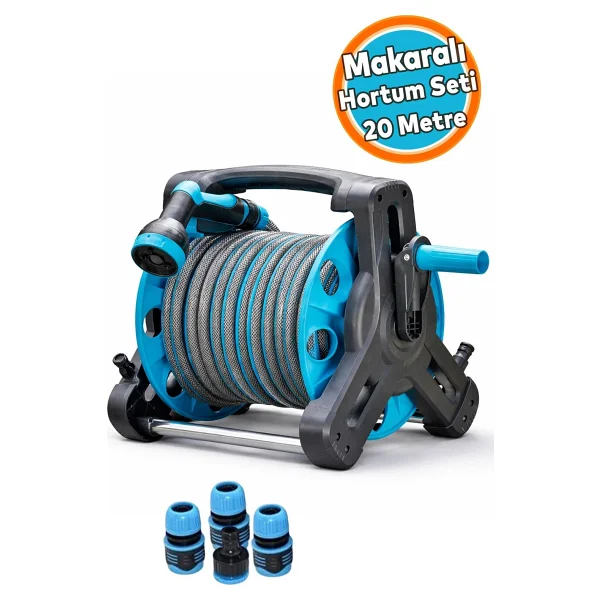 Badem10 Makaralı Hortum Seti Garden Kit Bahçe Çeşme Su Hortumu Iç Çap 1/2 Sulama Araç Yıkama 20 Metre - Görsel 6
