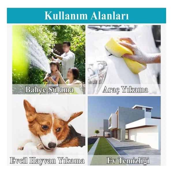 Badem10 Makaralı Hortum Seti Garden Kit Bahçe Çeşme Su Hortumu Iç Çap 1/2 Sulama Araç Yıkama 20 Metre - Görsel 8