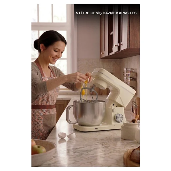 Yui M108 Easy Chef 1300 W 5 lt Beyaz Stand Mikseri - Görsel 3