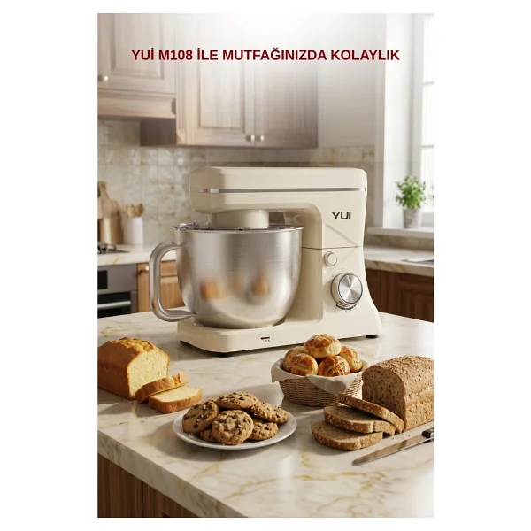 Yui M108 Easy Chef 1300 W 5 lt Beyaz Stand Mikseri - Görsel 5