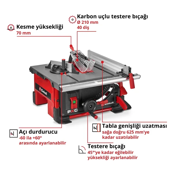 Einhell Te-Ts 36/8 T Li Tezgah Testere - Görsel 2