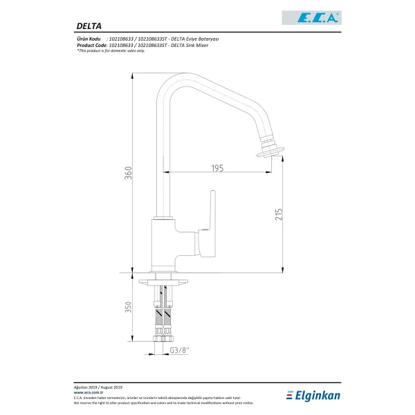 E.C.A. Delta 102108633 Mutfak Bataryası - Görsel 4