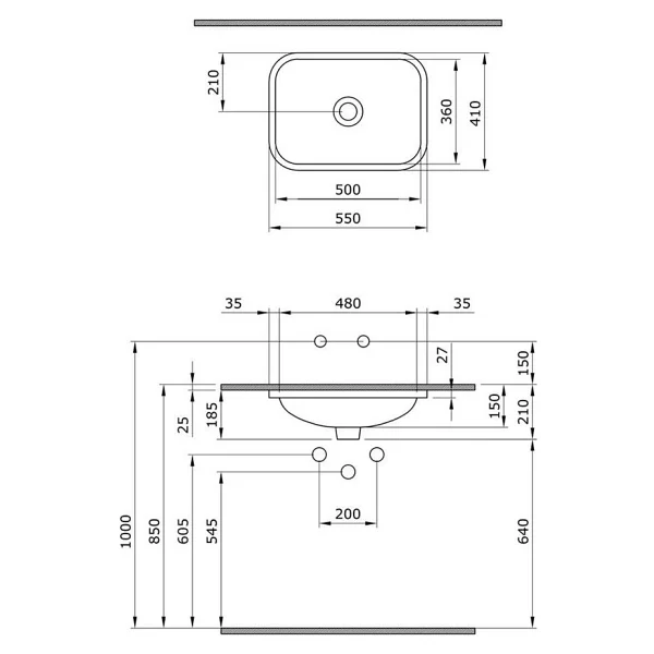 Bocchi Scala 1006-001-0125 55 Cm Parlak Beyaz Tezgah Altı Lavabo - Görsel 2