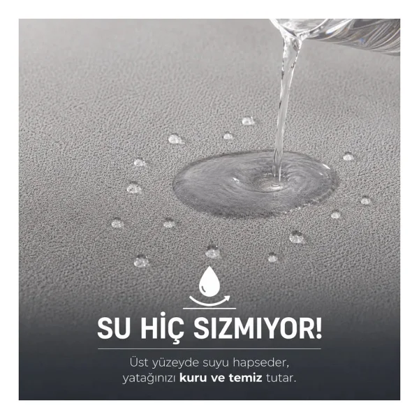 Formeya Pamukkale Gri Alez Mikro Fitted Sıvı Geçirmez Yatak Koruyucu Alez - Görsel 4