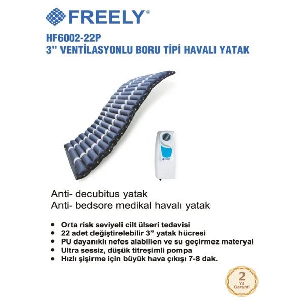 Freely Hf6002 Boru Tipi Ventilasyonlu Havalı Yatak Sistemi - 110 X 190 Cm - Görsel 3