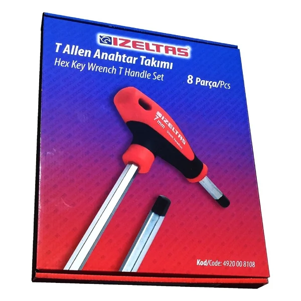İzeltaş 4920008108 8 Parça T Tipi Alyan Anahtar Takımı - Görsel 4