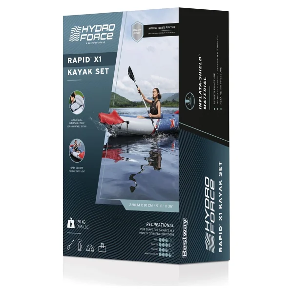 Hydro Force Rapid X1 65176 290 Cm Tek Kişilik Şişme Kano - Görsel 10