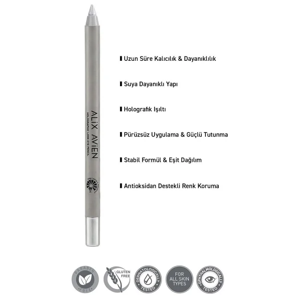Alix Avien Suya Dayanıklı Kalıcı Holografik Işıltılı Göz Kalemi - Holographic Eye Pencil 02 Icy Glare - Görsel 2