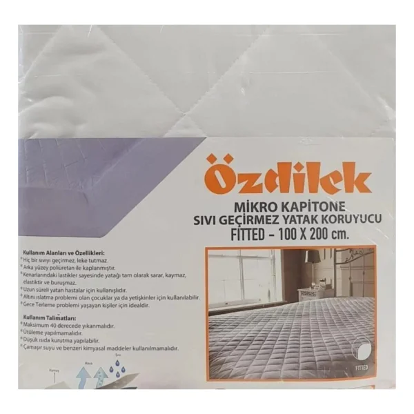 Özdilek Mikro Kapitone Çift Kişilik Sıvı Geçirmez Alez160x200 - 160 X 200 Cm - Beyaz - Görsel 7