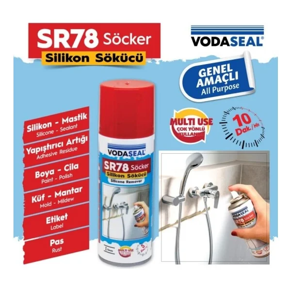 Vodaseal Silikon Sökücü Etiket Mastik Yapışkan Artığı Küf Pas Boya Sökücü Sprey - Görsel 3