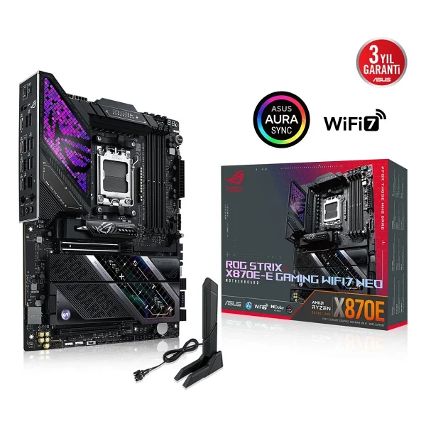 Asus Rog Strix X870e-E Gaming Wıfı7 Neo AMD Am5 DDR5 Atx Anakart - Görsel 3
