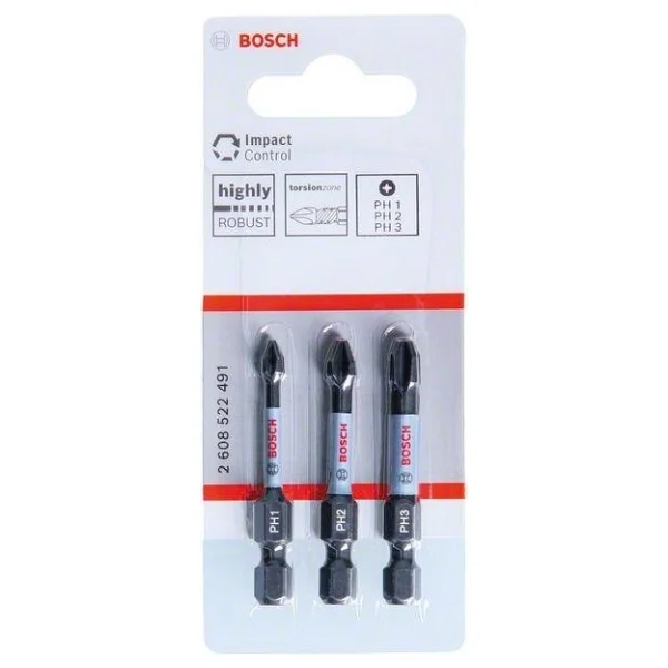 Bosch Impactc Yıldız Bits Ucu Ph1/2/3 50mm 3'lü 2608522491 - Görsel 2
