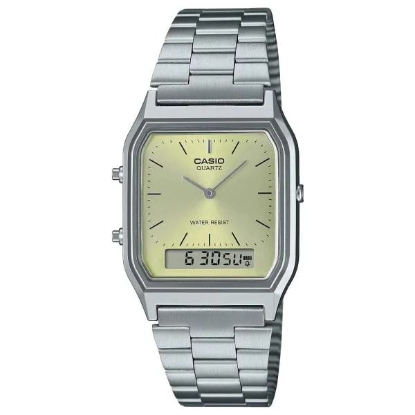 Casio Standart Aq-230a-9amqydf Çelik Kordon Sarı Kol Saati - Görsel 3
