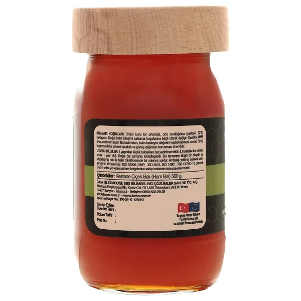 Bee'o 500 Gr Kestane Çiçek Ham Bal - Görsel 4