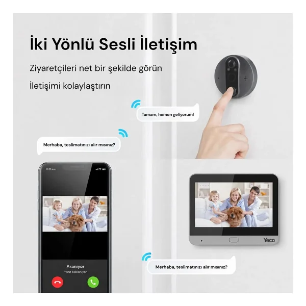 Yeco Pd-20 Akıllı Görüntülü Kapı Zili - Görsel 8