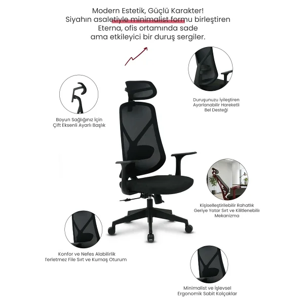 Seduna Eterna Fileli Yönetici Koltuğu - Görsel 3