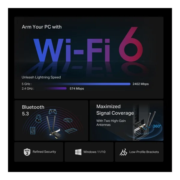 Tp-Link Archer Tx55e 3000 Mbps Kablosuz Ağ Adaptörü - Görsel 5