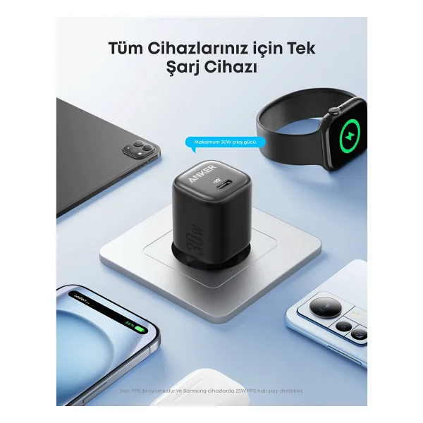 Anker Zolo A2698 30 W Siyah Hızlı Şarj Adaptörü - Görsel 6