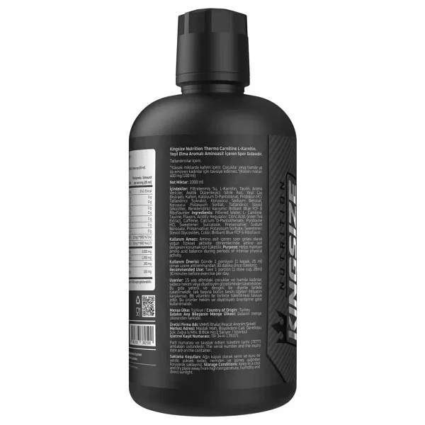 Kingsize Nutrition Thermo Carnitine 1000 Ml - Görsel 6