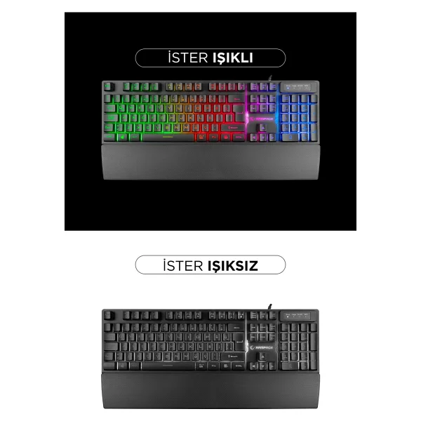 Rampage Runner Kb-Rx77 Siyah Membrane Switch Kablolu Oyuncu Klavyesi - Görsel 3