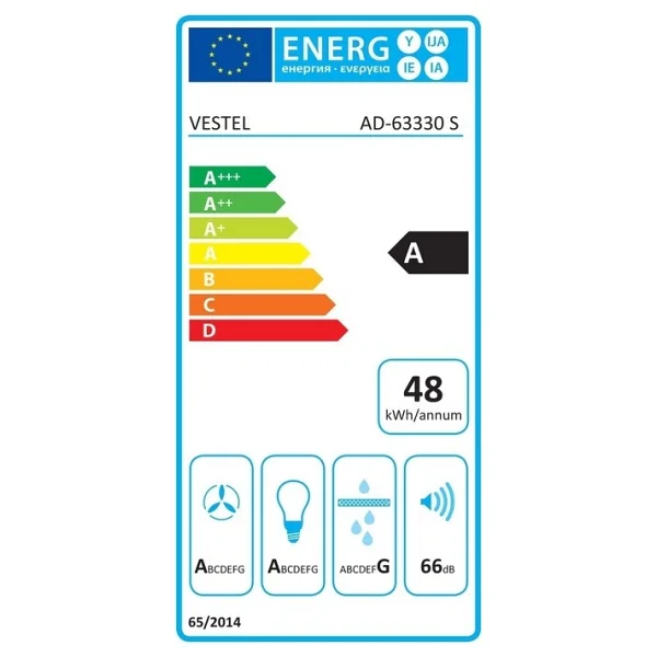 Vestel AD-63330 S Siyah Duvar Tipi Ankastre Davlumbaz - Görsel 8